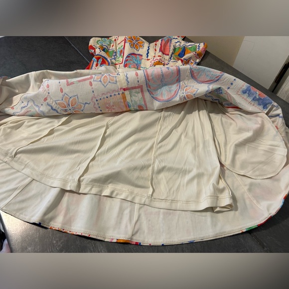 NWT Avec les Filles Postcard Sweetheart Neck Cotton Mini Dress - Picture 6 of 10